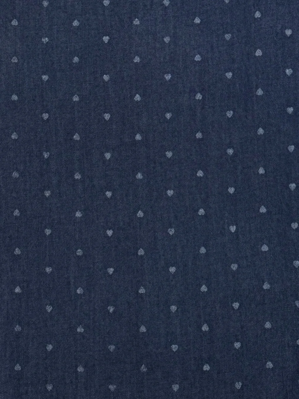 LOFT Softened Chambray Heart Print Button Down Shirt Size Small 100% Cotton - Picture 4 of 12